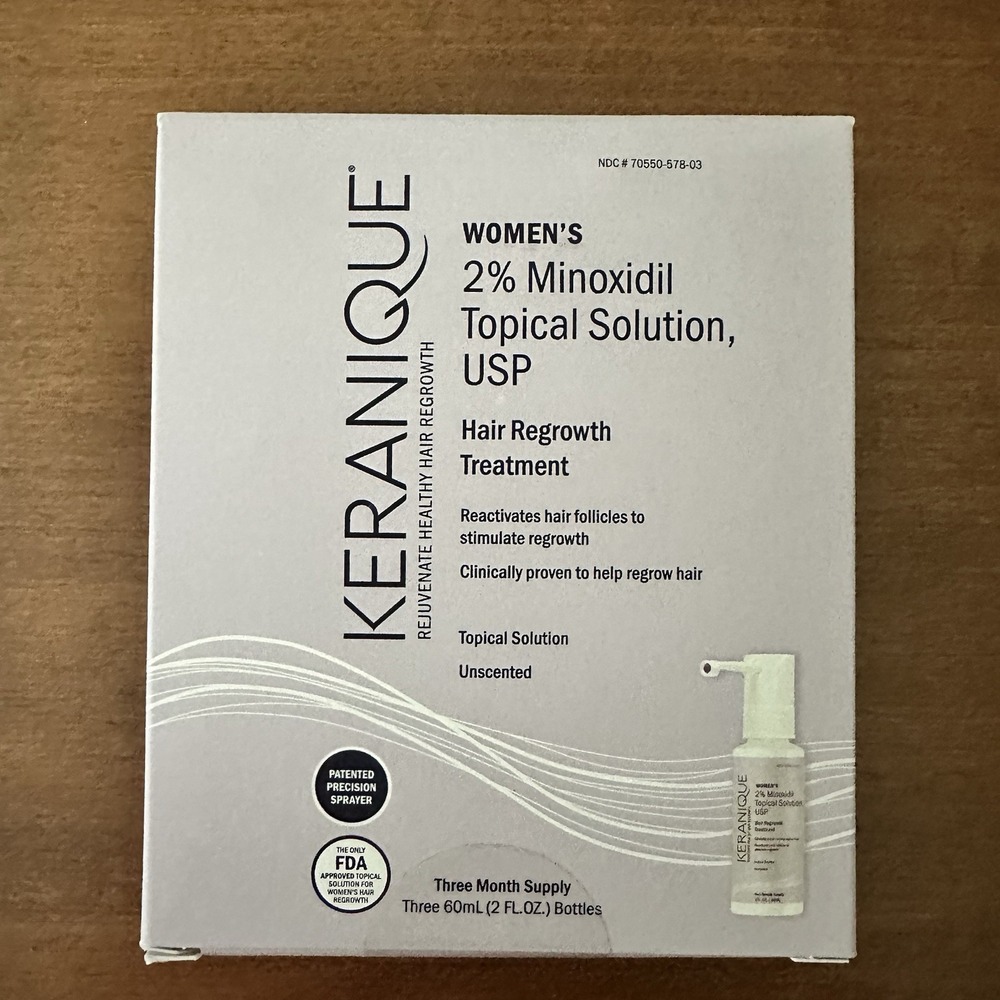 Keranique Women Hair Regrowth Treatment 2% Minoxidil 3 MONTH SUPPLY -EXP 05/2028